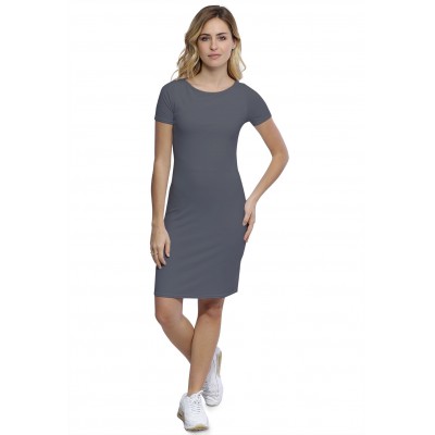 Robe col bateau doublée devant manches courtes en modal DORIS18
