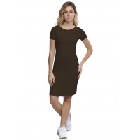 Robe col bateau doublée devant manches courtes en modal DORIS18