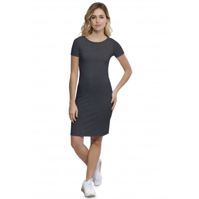 Robe col bateau doublée devant manches courtes en modal DORIS18