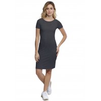 Robe col bateau doublée devant manches courtes en modal DORIS18