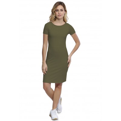 Robe col bateau doublée devant manches courtes en modal DORIS18