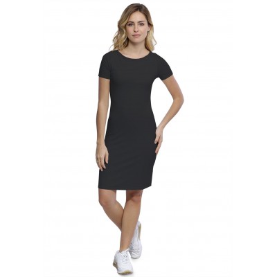 Robe col bateau doublée devant manches courtes en modal DORIS18