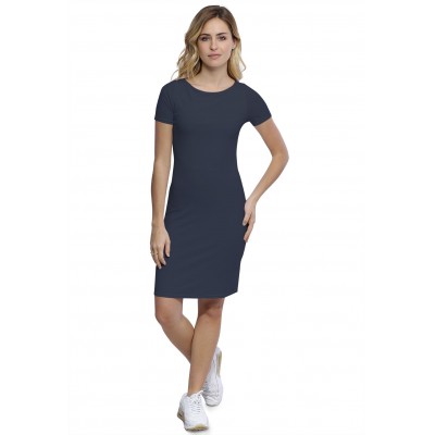 Robe col bateau doublée devant manches courtes en modal DORIS18