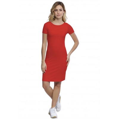 Robe col bateau doublée devant manches courtes en modal DORIS18