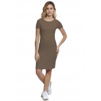 Robe col bateau doublée devant manches courtes en modal DORIS18