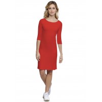 Robe col bateau doublée devant manches 3-4 en modal DORIS19