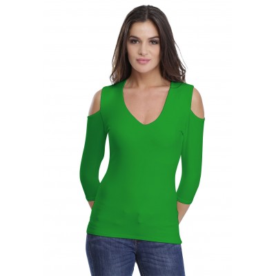 T-shirt V épaules dénudées en modal ALBA04