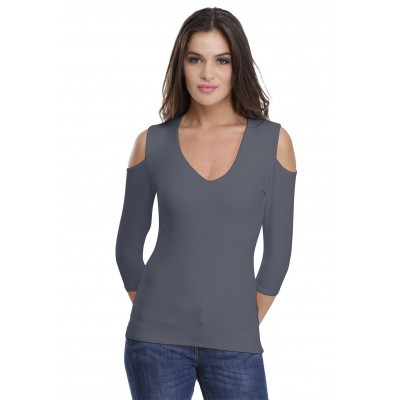 T-shirt V épaules dénudées en modal ALBA04