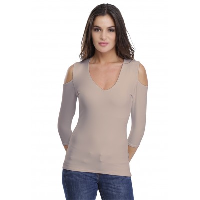 T-shirt V épaules dénudées en modal ALBA04