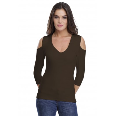 T-shirt V épaules dénudées en modal ALBA04
