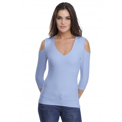 T-shirt V épaules dénudées en modal ALBA04