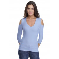 T-shirt V épaules dénudées en modal ALBA04