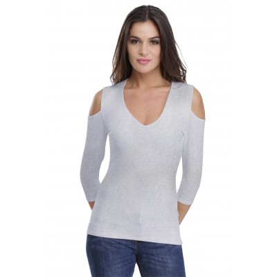 T-shirt V épaules dénudées en modal ALBA04