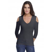 T-shirt V épaules dénudées en modal ALBA04