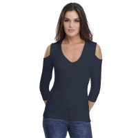 T-shirt V épaules dénudées en modal ALBA04