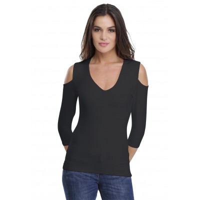 T-shirt V épaules dénudées en modal ALBA04