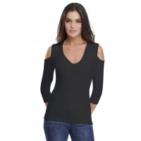 T-shirt V épaules dénudées en modal ALBA04
