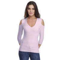 T-shirt V épaules dénudées en modal ALBA04