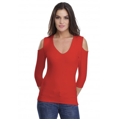 T-shirt V épaules dénudées en modal ALBA04
