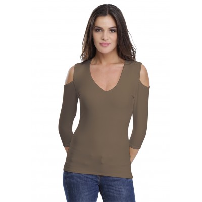 T-shirt V épaules dénudées en modal ALBA04