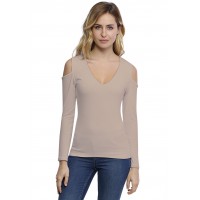 T-shirt col V épaules nues manches longues en modal ALBA05