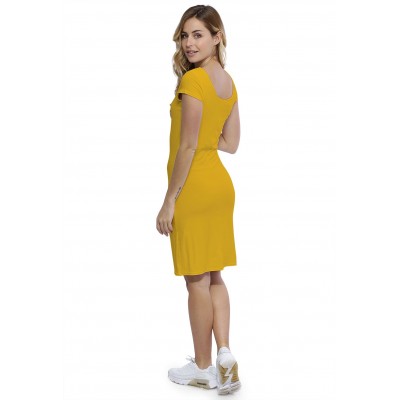Robe col danseuse manches courtes capes en modal ROXANE17