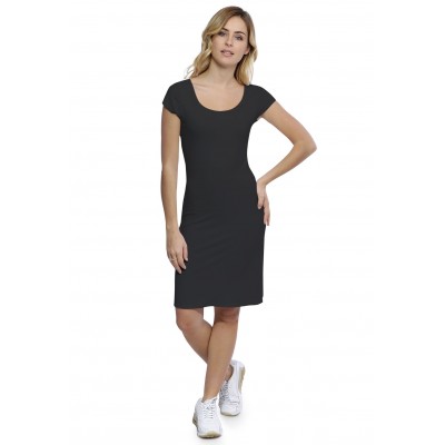 Robe col danseuse manches courtes capes en modal ROXANE17