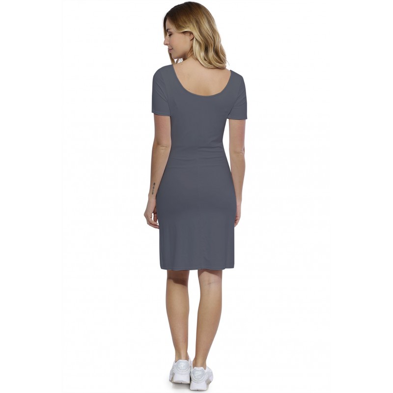 Robe col danseuse manches courtes en modal ROXANE18 Robe col danseuse manches courtes en modal ROXANE18