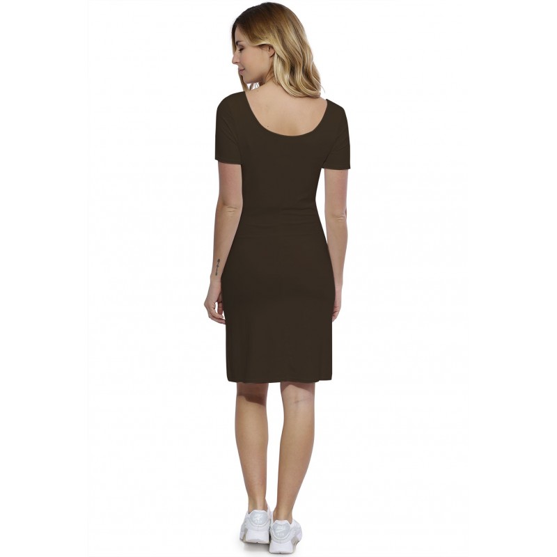 Robe col danseuse manches courtes en modal ROXANE18 Robe col danseuse manches courtes en modal ROXANE18