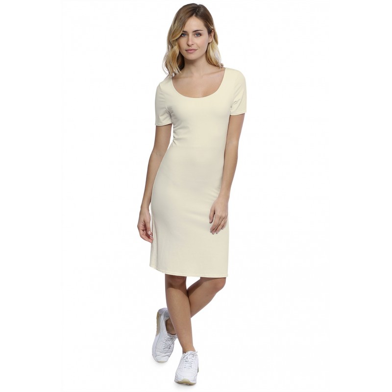 Robe col danseuse manches courtes en modal ROXANE18 Robe col danseuse manches courtes en modal ROXANE18