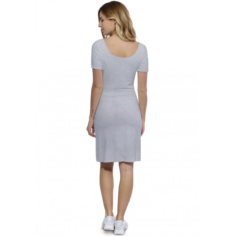 Robe col danseuse manches courtes en modal ROXANE18 Robe col danseuse manches courtes en modal ROXANE18