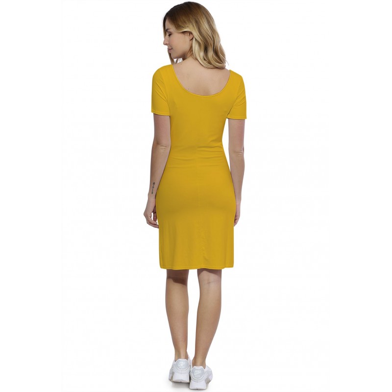Robe col danseuse manches courtes en modal ROXANE18 Robe col danseuse manches courtes en modal ROXANE18