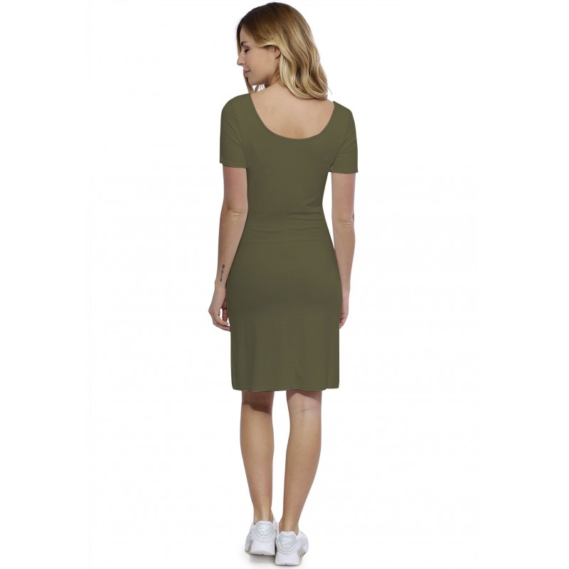 Robe col danseuse manches courtes en modal ROXANE18 Robe col danseuse manches courtes en modal ROXANE18