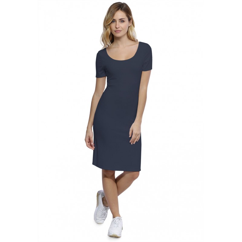 Robe col danseuse manches courtes en modal ROXANE18 Robe col danseuse manches courtes en modal ROXANE18
