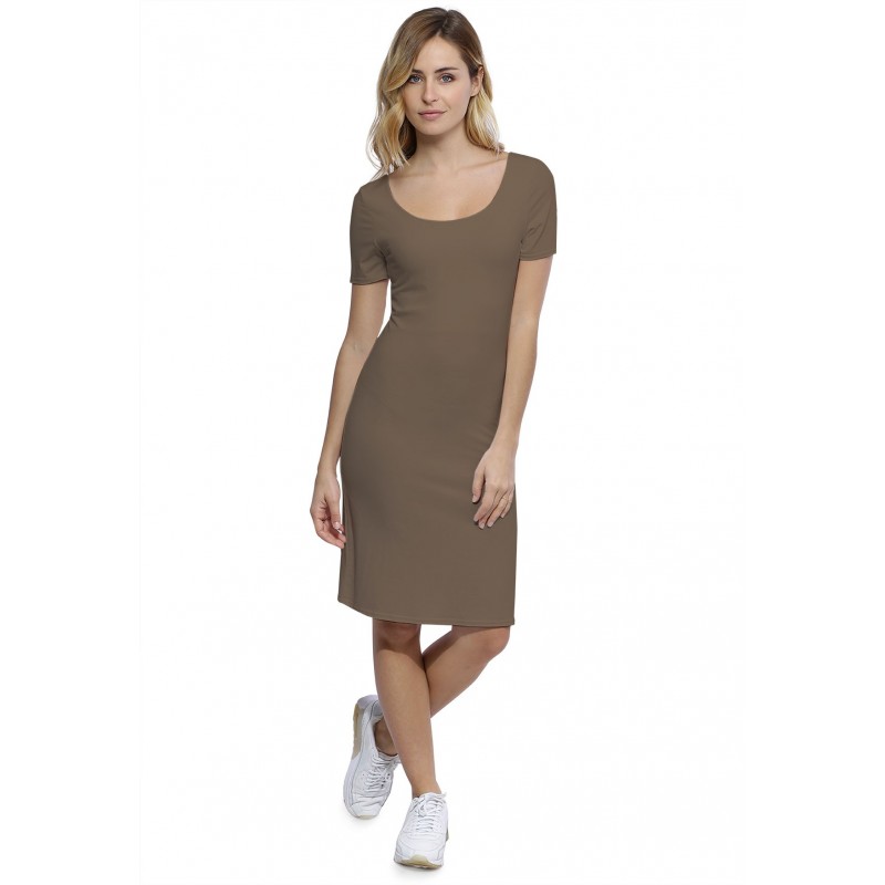 Robe col danseuse manches courtes en modal ROXANE18 Robe col danseuse manches courtes en modal ROXANE18