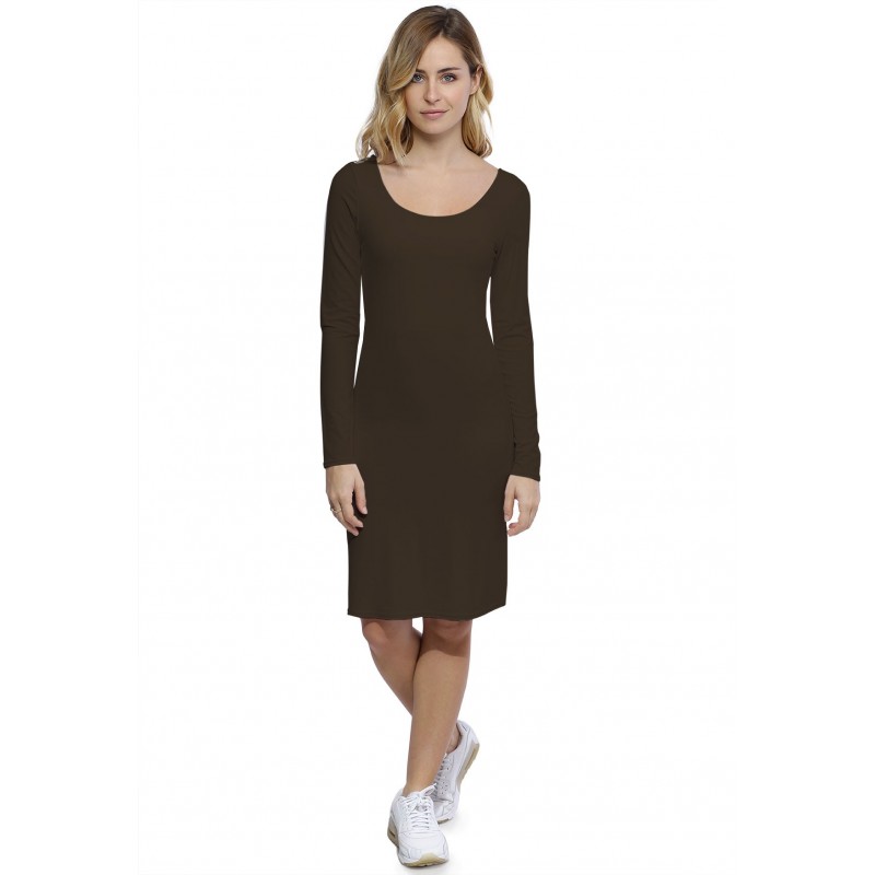 Robe col danseuse manches longues en modal ROXANE20 Robe col danseuse manches longues en modal ROXANE20