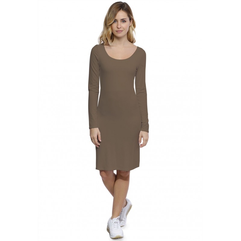 Robe col danseuse manches longues en modal ROXANE20 Robe col danseuse manches longues en modal ROXANE20