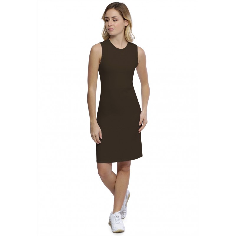 Robe débardeur col ras du cou doublée devant en modal KATIA1 Robe débardeur col ras du cou doublée devant en modal KATIA1