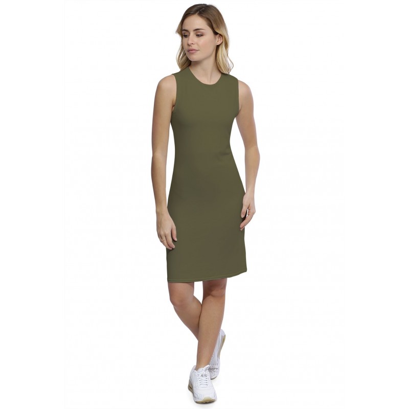 Robe débardeur col ras du cou doublée devant en modal KATIA1 Robe débardeur col ras du cou doublée devant en modal KATIA1