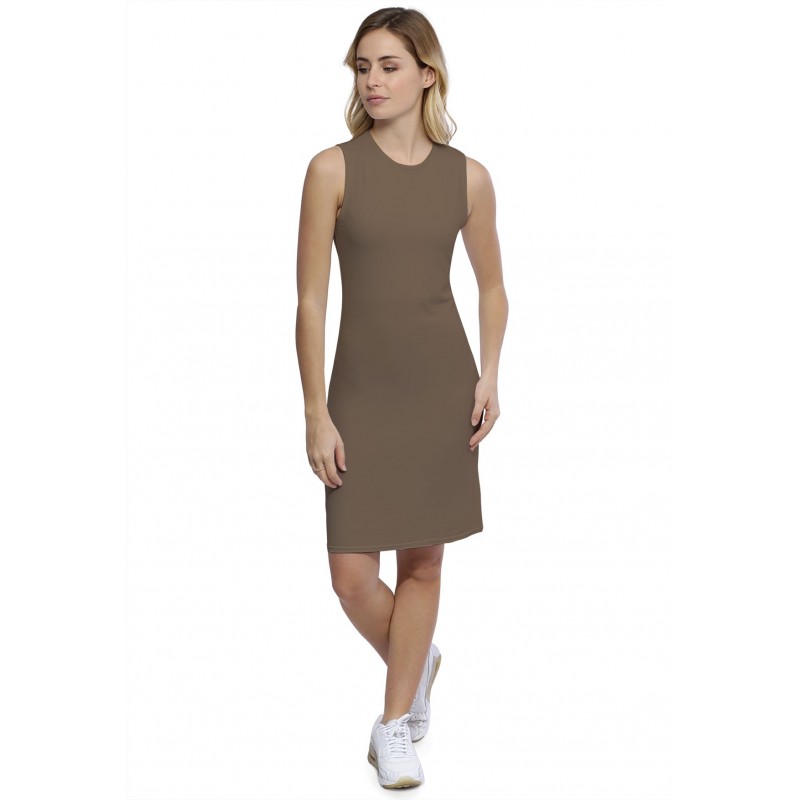 Robe débardeur col ras du cou doublée devant en modal KATIA1 Robe débardeur col ras du cou doublée devant en modal KATIA1
