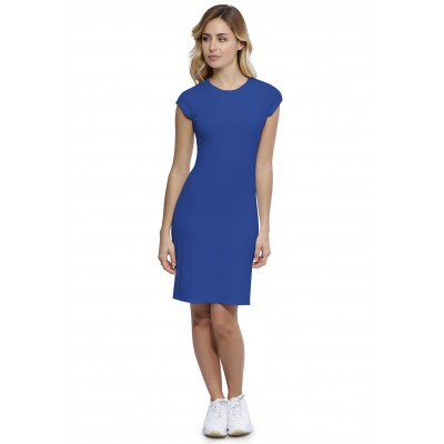 Robe ras du cou doublée devant manches courtes capes en modal KATIA17