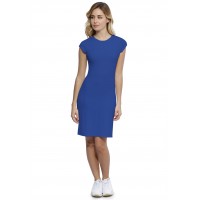 Robe ras du cou doublée devant manches courtes capes en modal KATIA17