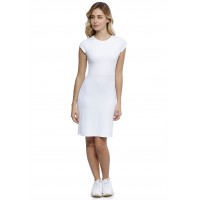 Robe ras du cou doublée devant manches courtes capes en modal KATIA17