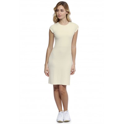 Robe ras du cou doublée devant manches courtes capes en modal KATIA17