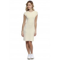 Robe ras du cou doublée devant manches courtes capes en modal KATIA17