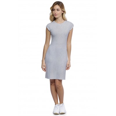 Robe ras du cou doublée devant manches courtes capes en modal KATIA17
