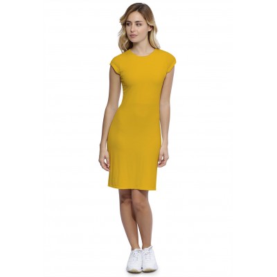 Robe ras du cou doublée devant manches courtes capes en modal KATIA17
