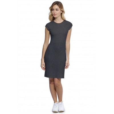 Robe ras du cou doublée devant manches courtes capes en modal KATIA17