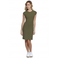 Robe ras du cou doublée devant manches courtes capes en modal KATIA17