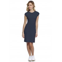 Robe ras du cou doublée devant manches courtes capes en modal KATIA17